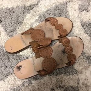 Jack Rogers Lauren Double Strap Sandals- Tan